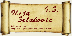 Ilija Selaković vizit kartica